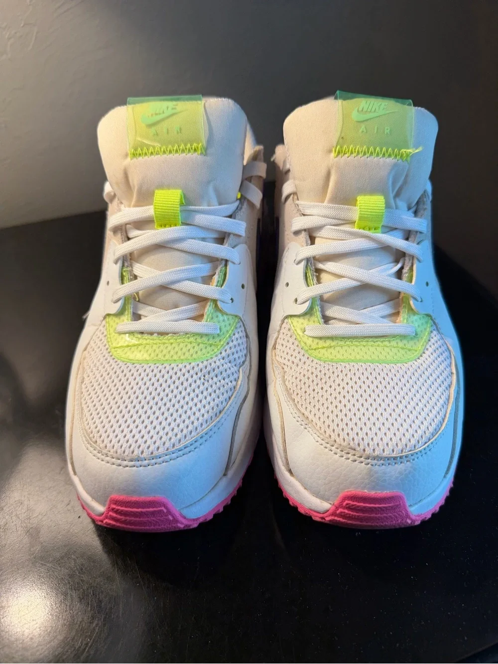 Nike Sneakers with Purple swoosh and Neon Accents